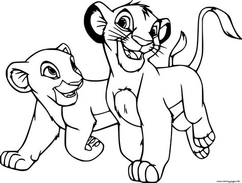 simba and nala coloring pages|simba and nala drawing.